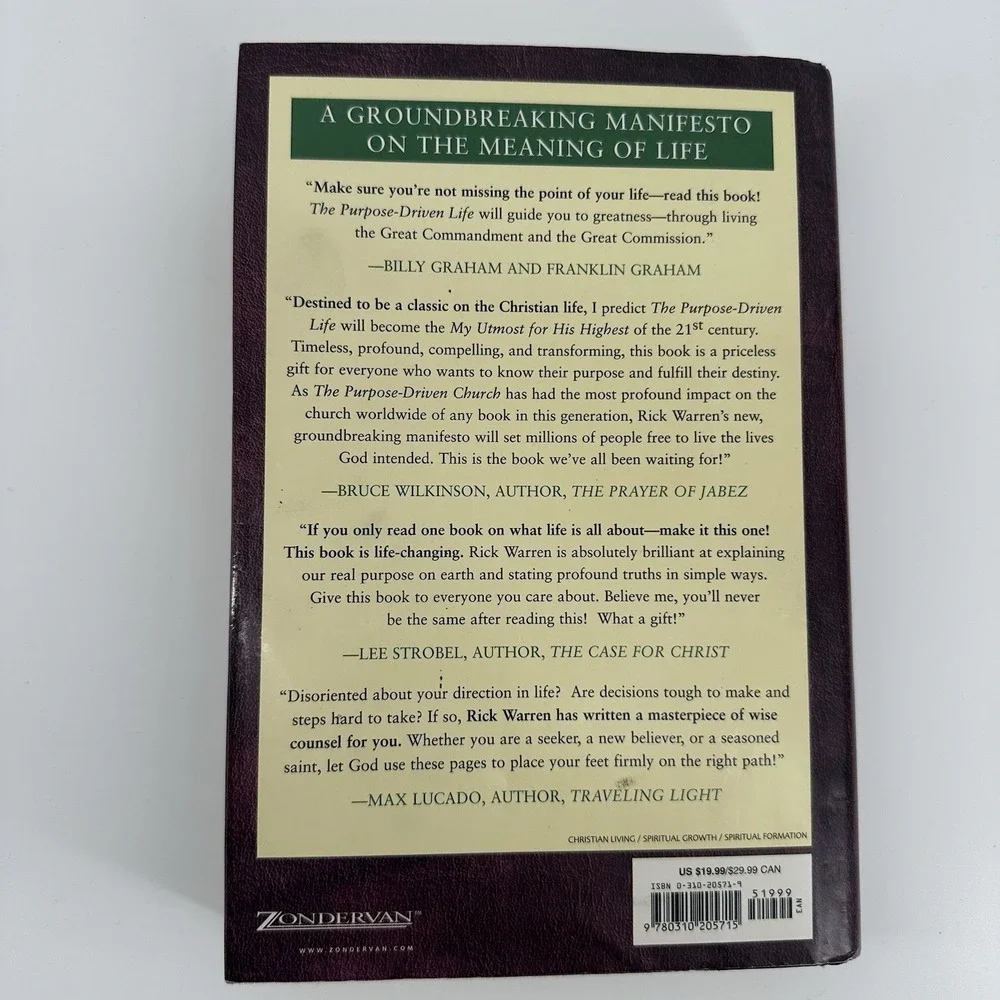 The Purpose Driven Life What on Earth am I Here For? Rick Warren New Hardcover W - Picture 3 of 8